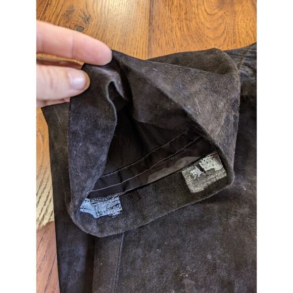 Vintage Lord & Taylor Suede Leather Pants, 10 Black - Picture 5 of 5